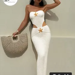 Vestido largo blanco talla M