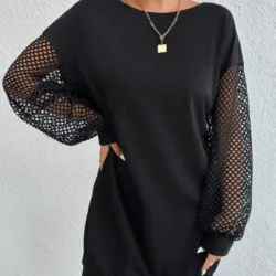Vestido negro manga larga