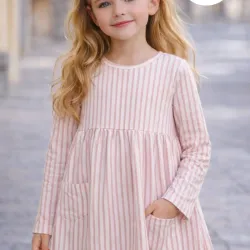 Vestido manga larga para niña 5y