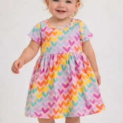 Vestido para niña con corazones talla 2y