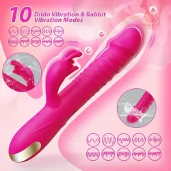 Dildo vibrador 2 en 1 estilo rabbit.... Varios modos🔥
