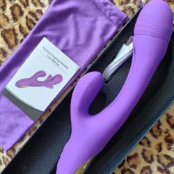 Elegante y potente vibrador premium 2 en 1 💜