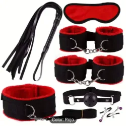 Kit Pasión Rojo 7 piezas – Juego Erótico de Dominación Soft"