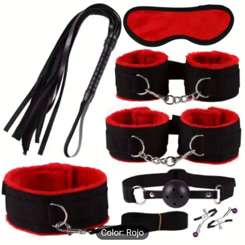 Kit Pasión Rojo 7 piezas – Juego Erótico de Dominación Soft"