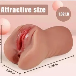 🍑 Masturbador Realista Femenino – Diseño Anatómico Ultra Suave 2 en 1