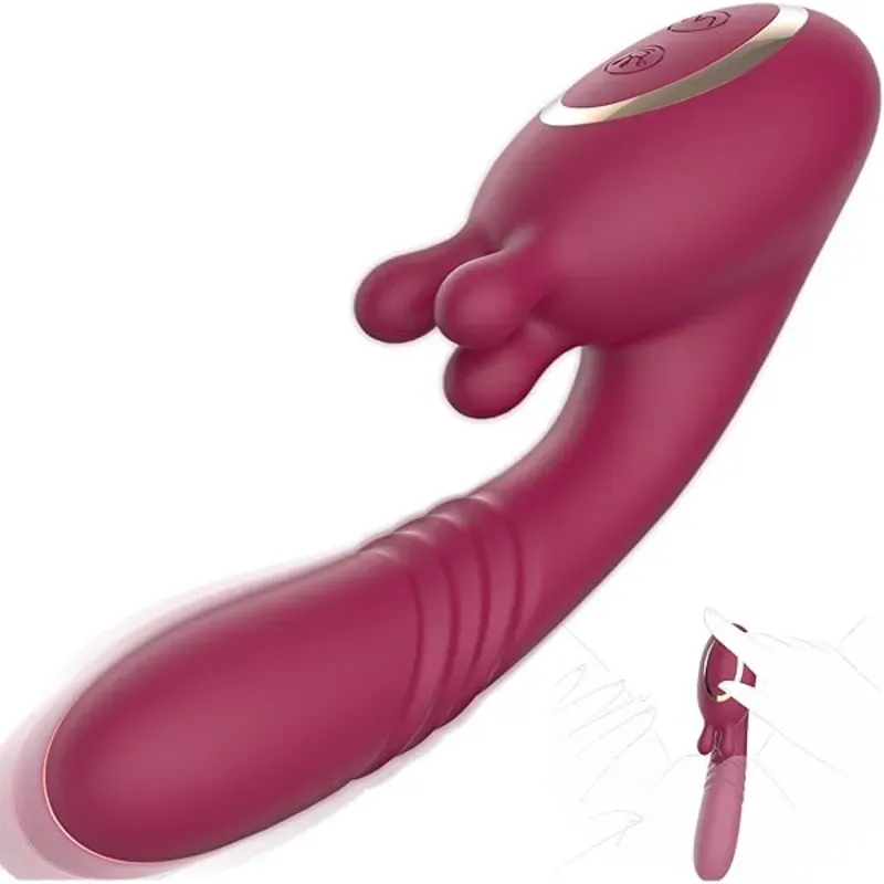 🌸💓 PinkJoy 3X – Vibrador 3 en 1 con Estimulador de Punto G y Clítoris