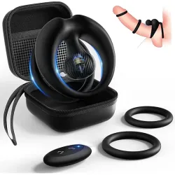 Potente Anillo Vibrador para pene recargable con mando