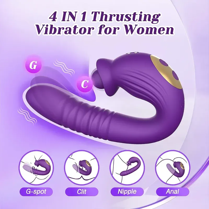 Vibrador 4 en 1.... placer 360💜🔥