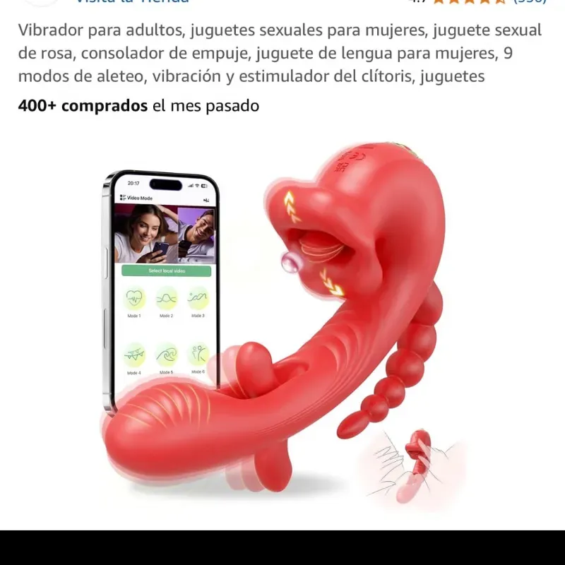 🔥Vibrador de mujer de empuje,lengua y aleteo🔥 ..... ideal 3 en 1 para su maximo placer 👈