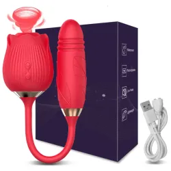 🌹 Vibrador Rosa Deluxe – Succión + Inserción 💦..... El mejor para Regalo😉