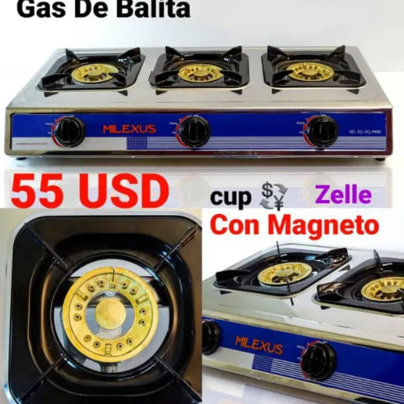 Cocina de 3 quemadores en USD