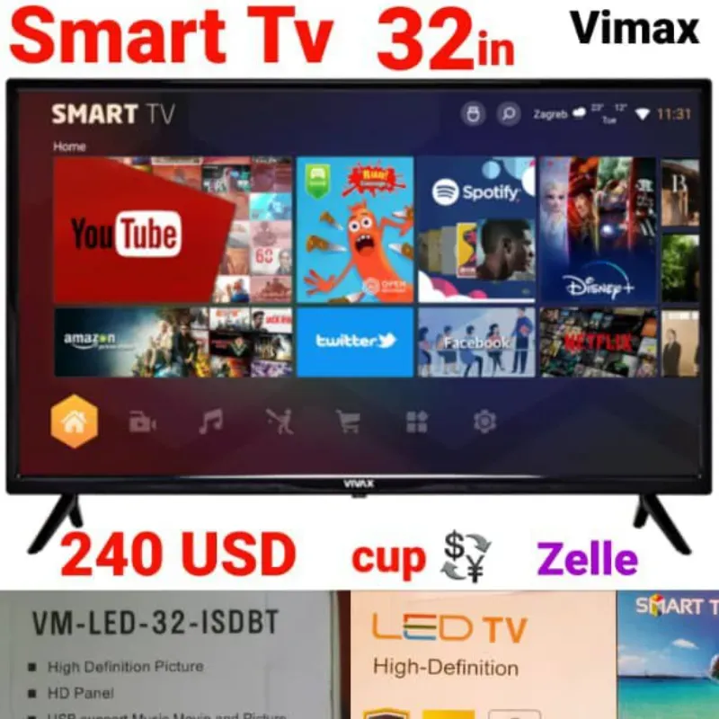 Smart tv 32in en USD