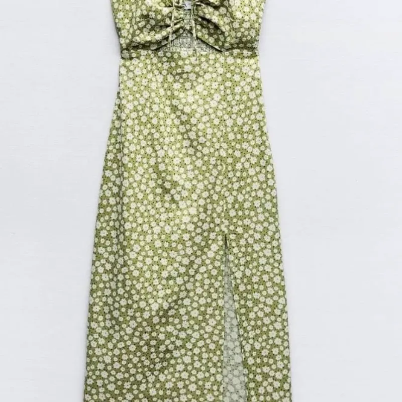 Vestido estampado con tirantes 