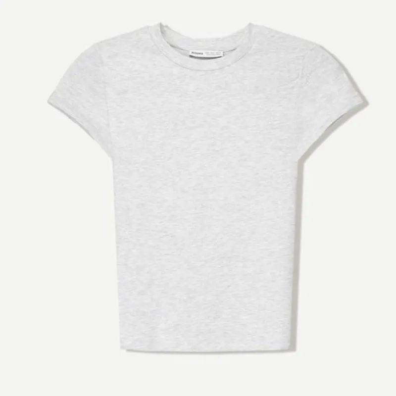 Camiseta Básica Ajustada Gris