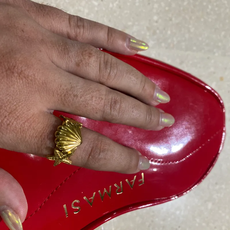 Anillos ajustables dorado concha