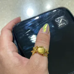 Anillos ajustables dorado conjunto mar