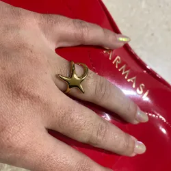 Anillos ajustables dorado estrella
