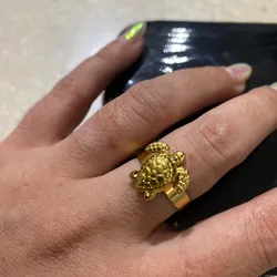 Anillos ajustables dorado tortuga