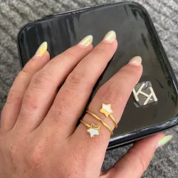 Anillos ajustables estrellas dobles