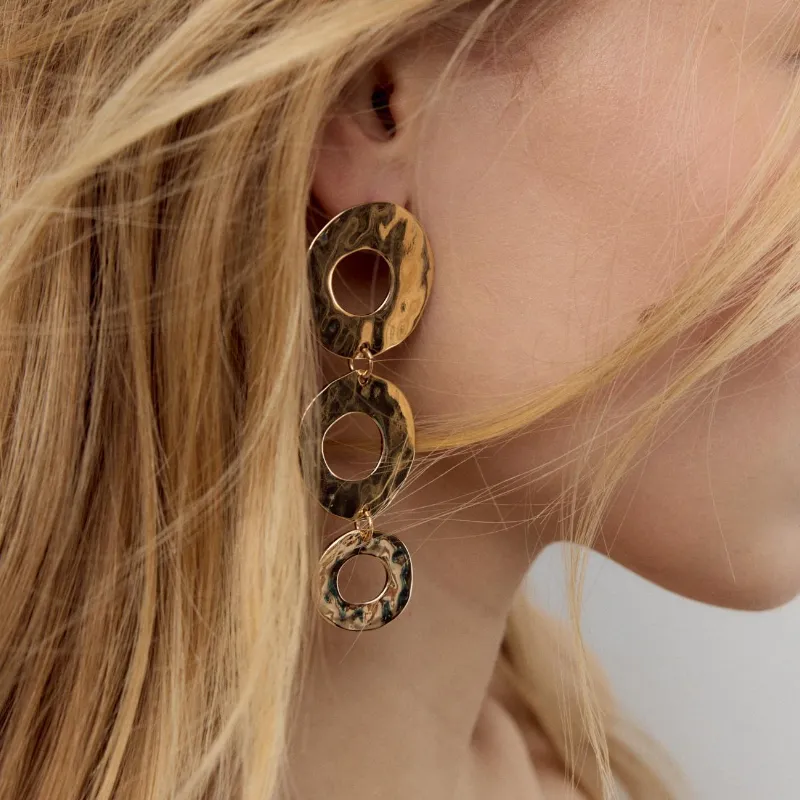 Aretes Maxi Texturizados Oro