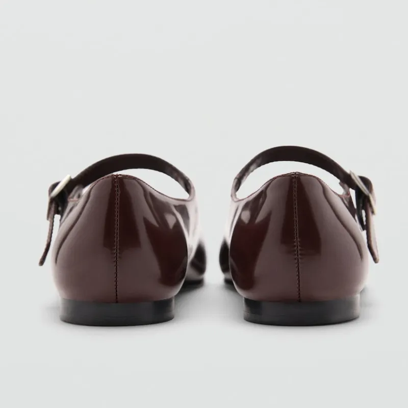 Bailarinas tiras efecto charol