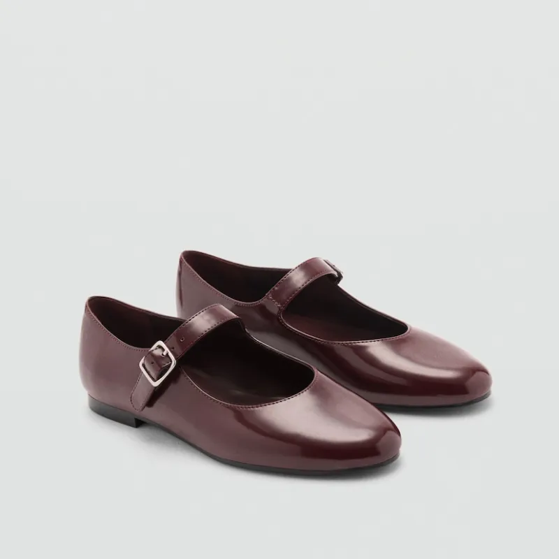 Bailarinas tiras efecto charol