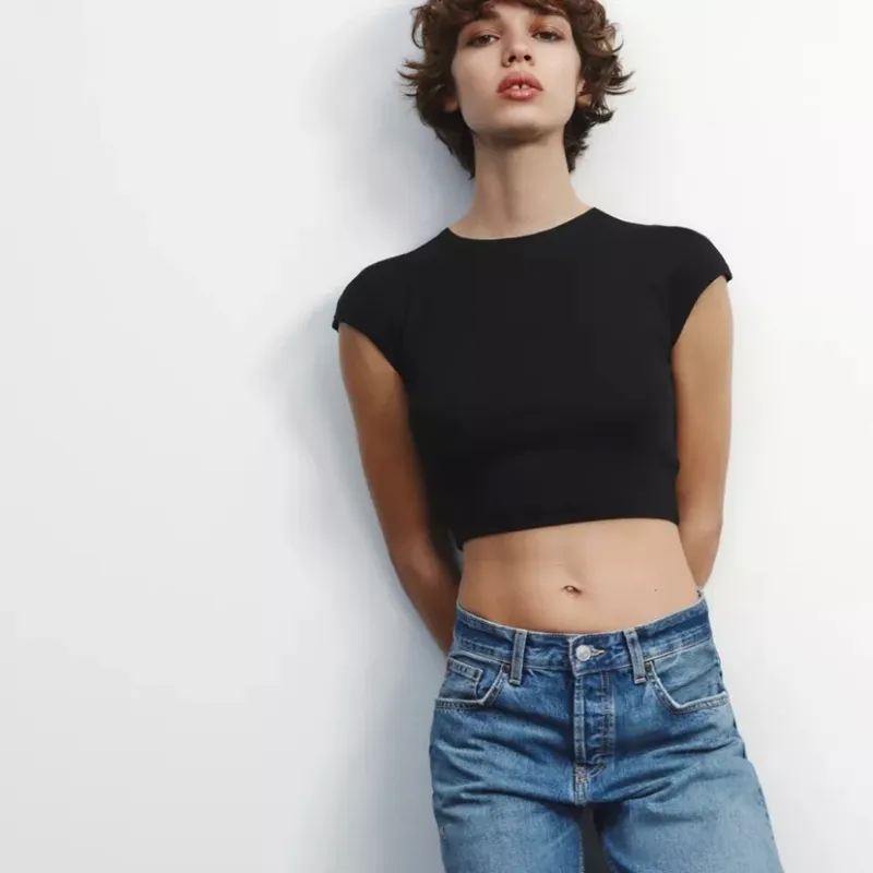 Básica crop algodón modal