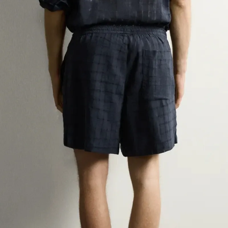 Bermuda Jacquard Cuadros Lino