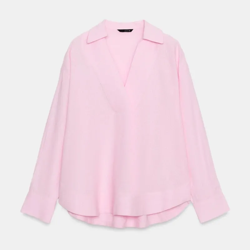 Blusa Amplia Con Lino