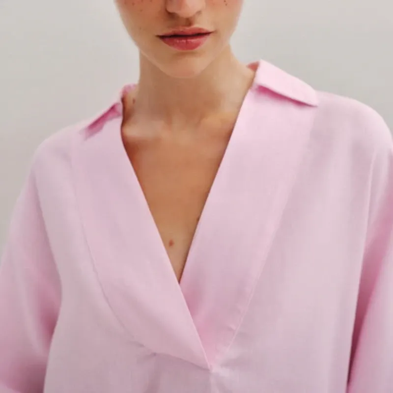 Blusa Amplia Con Lino
