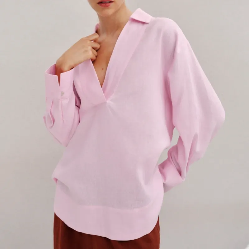 Blusa Amplia Con Lino