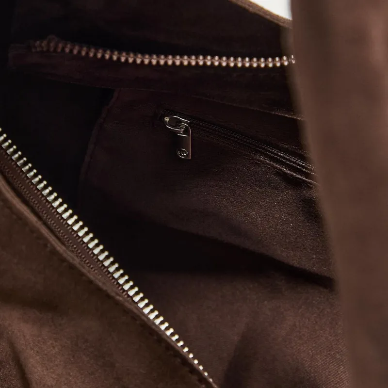 Bolso de Hombro Efecto Ante Grande