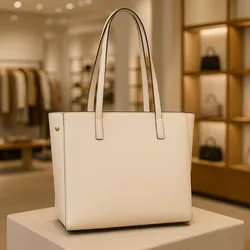 Bolso grande de hombro beige