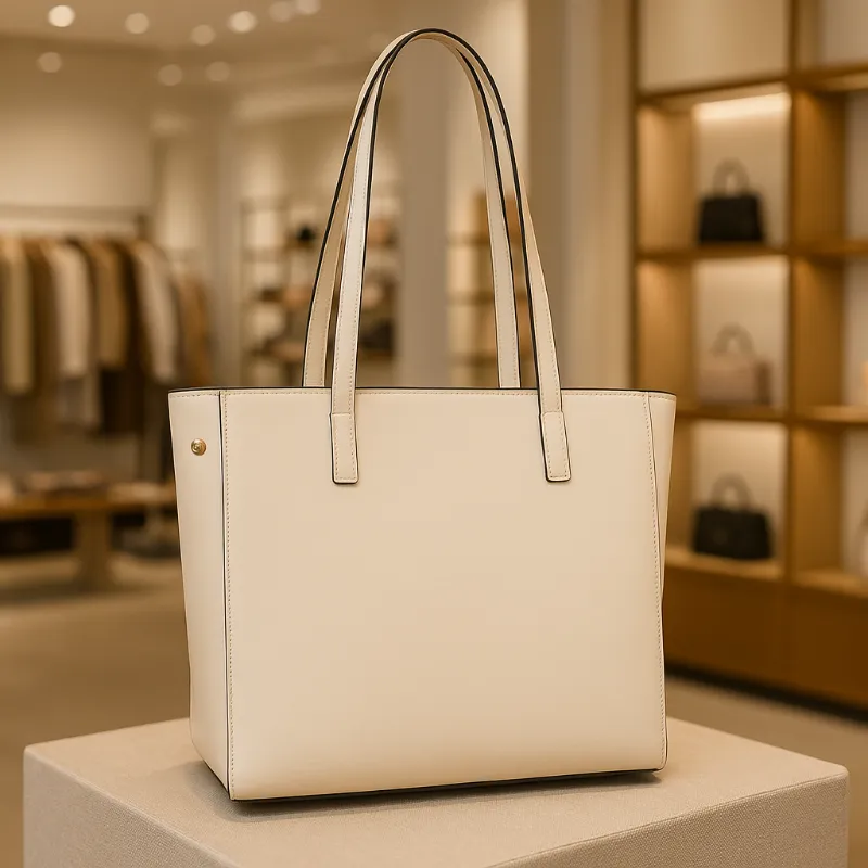 Bolso grande de hombro beige