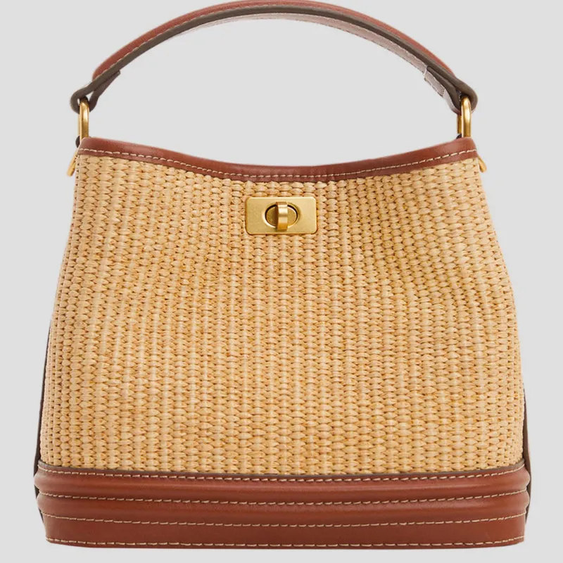 Bolso saco efecto Raffia 