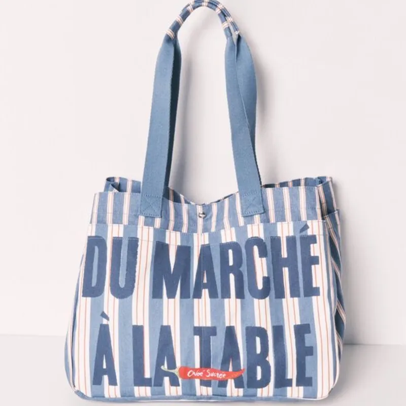 Bolso Shopper Algodón Rayas