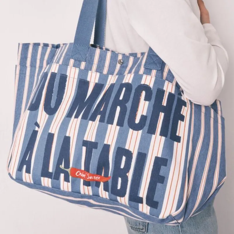 Bolso Shopper Algodón Rayas