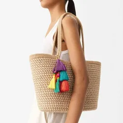 Bolso shopper efecto rafia