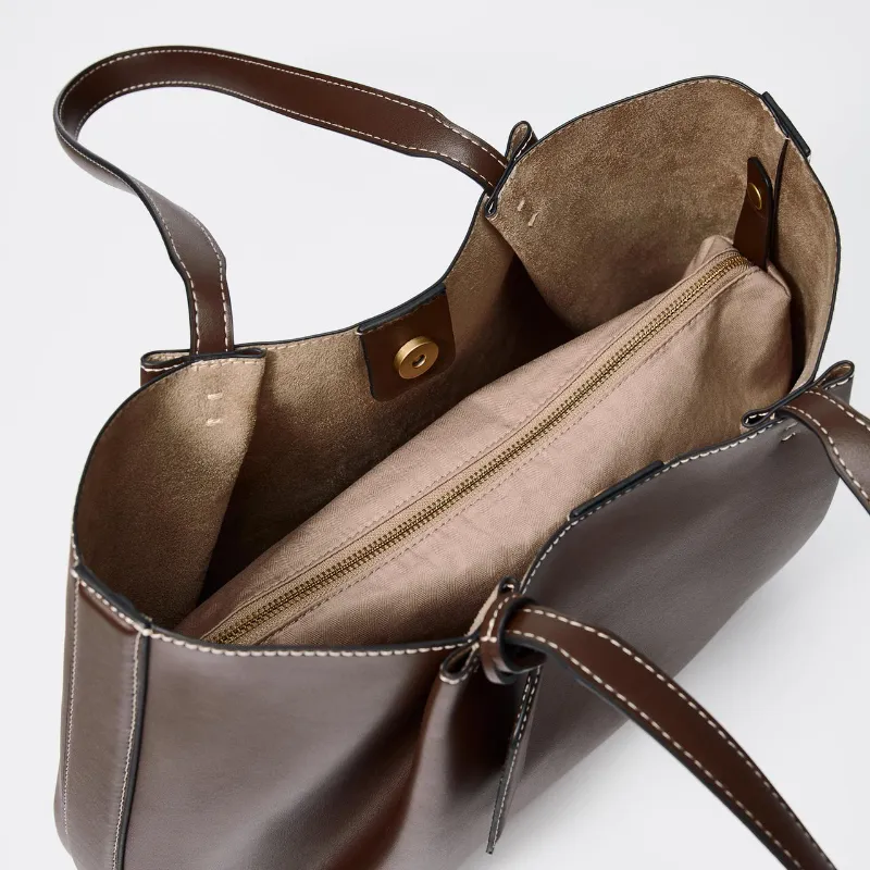 Bolso Shopper Pinzas Chocolate