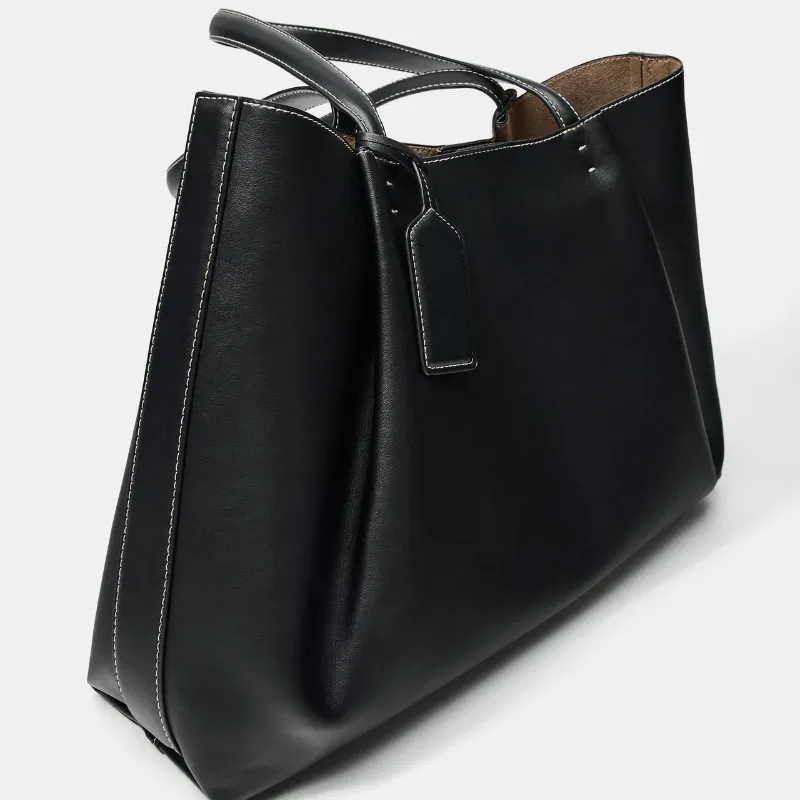 Bolso Shopper Pinzas Negro