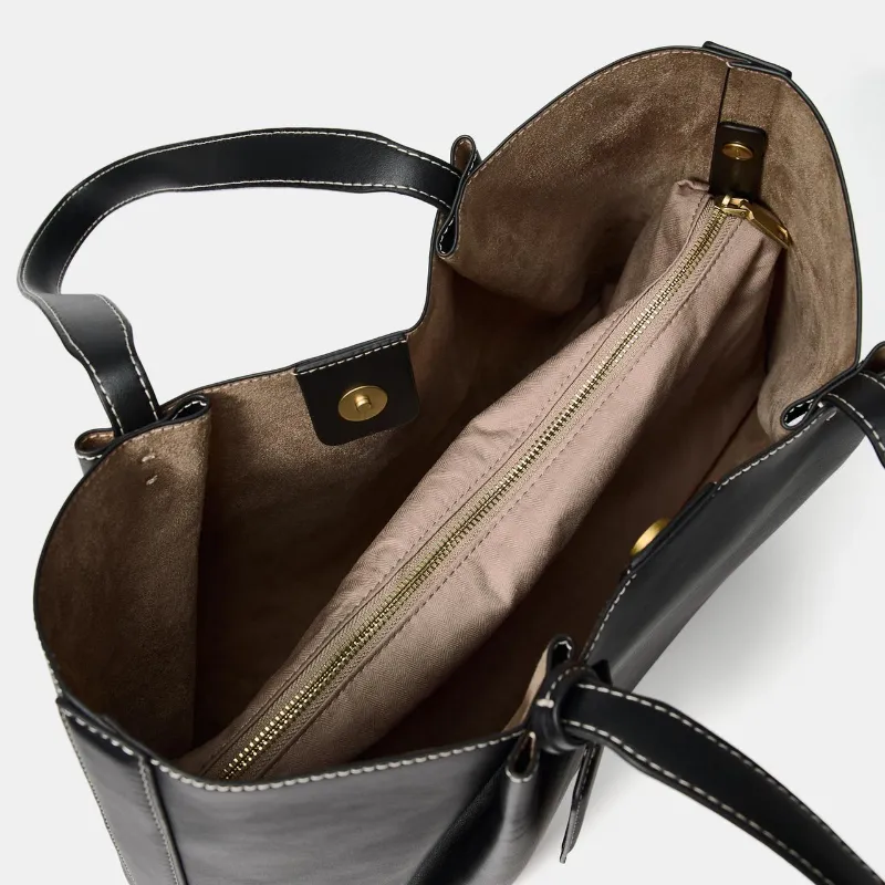 Bolso Shopper Pinzas Negro