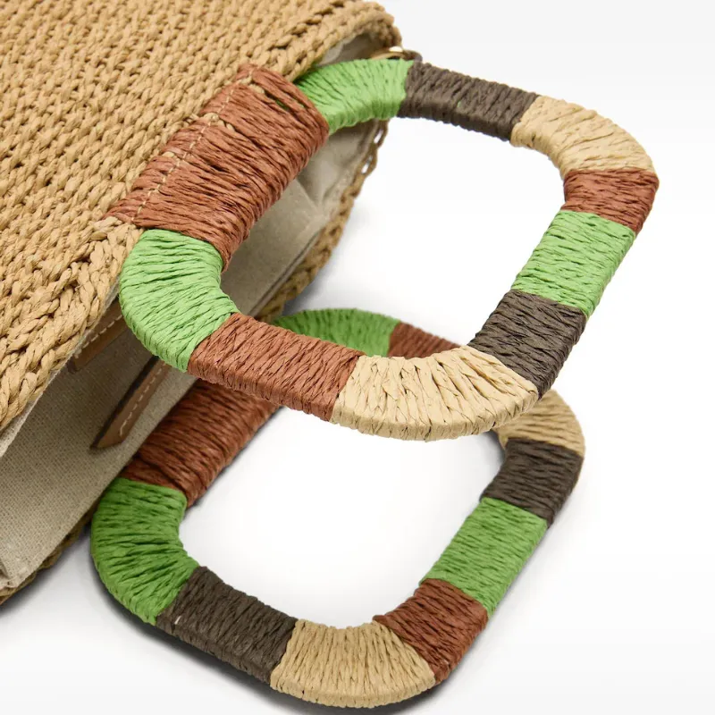 Bolso tote con efecto rafia