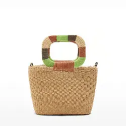 Bolso tote con efecto rafia