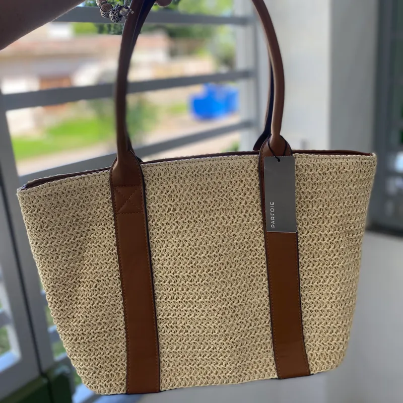 Bolso tote efecto rafia