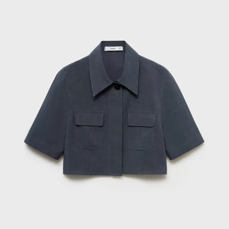 Camisa Crop Bolsillos