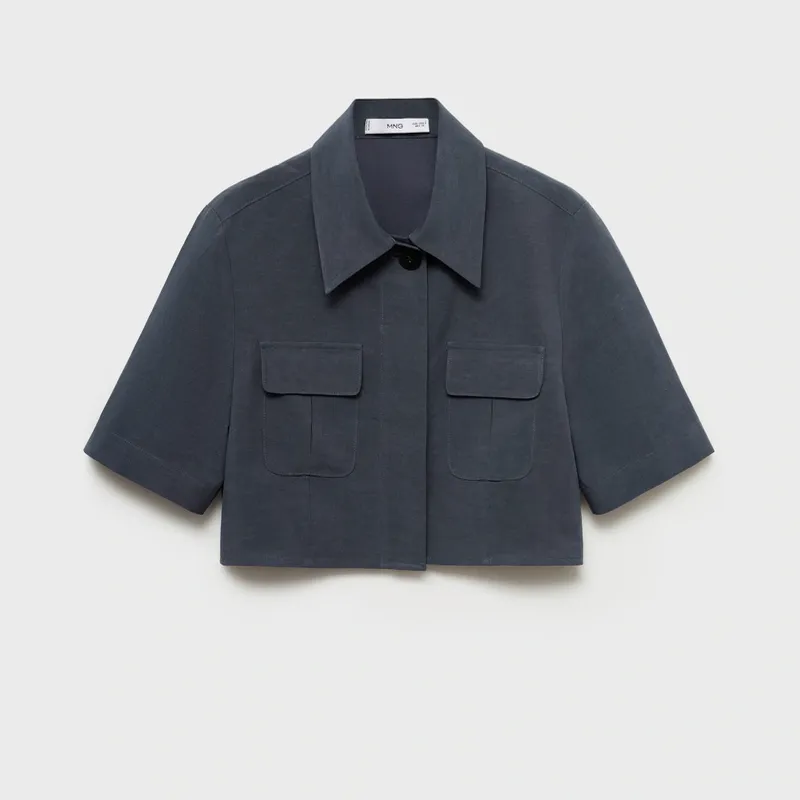 Camisa Crop Bolsillos