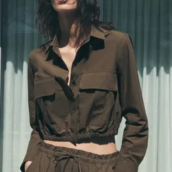 Camisa Crop Bolsillos