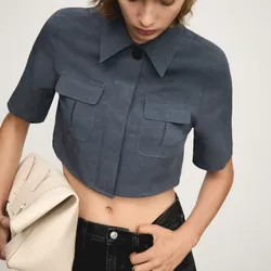 Camisa Crop Bolsillos