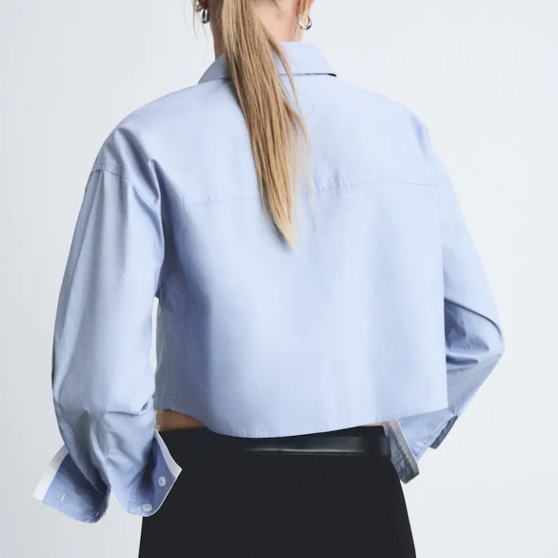 Camisa crop combinada 