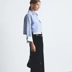 Camisa crop combinada 